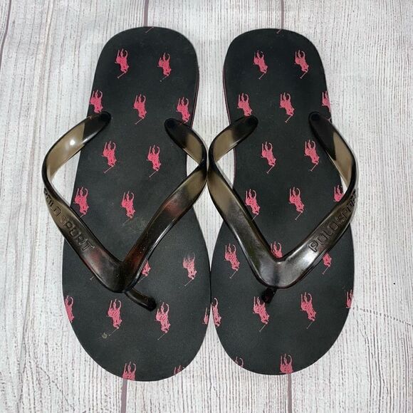 Polo sport logo flip flops sz 8 women - Picture 1 of 6